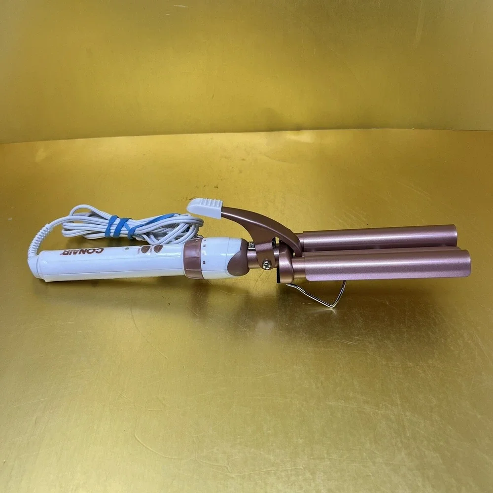 Conair Double Ceramic Triple Barrel Curl Styling Waver Rose Gold Hair Tool
